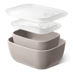 Beautiful 4-Piece Stoneware Bake and Store Set, Porcini Taupe by Drew Barrymore - USA MEGA SHOP