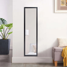 Black framed rectangle wall mirror, tall vertical orientation.