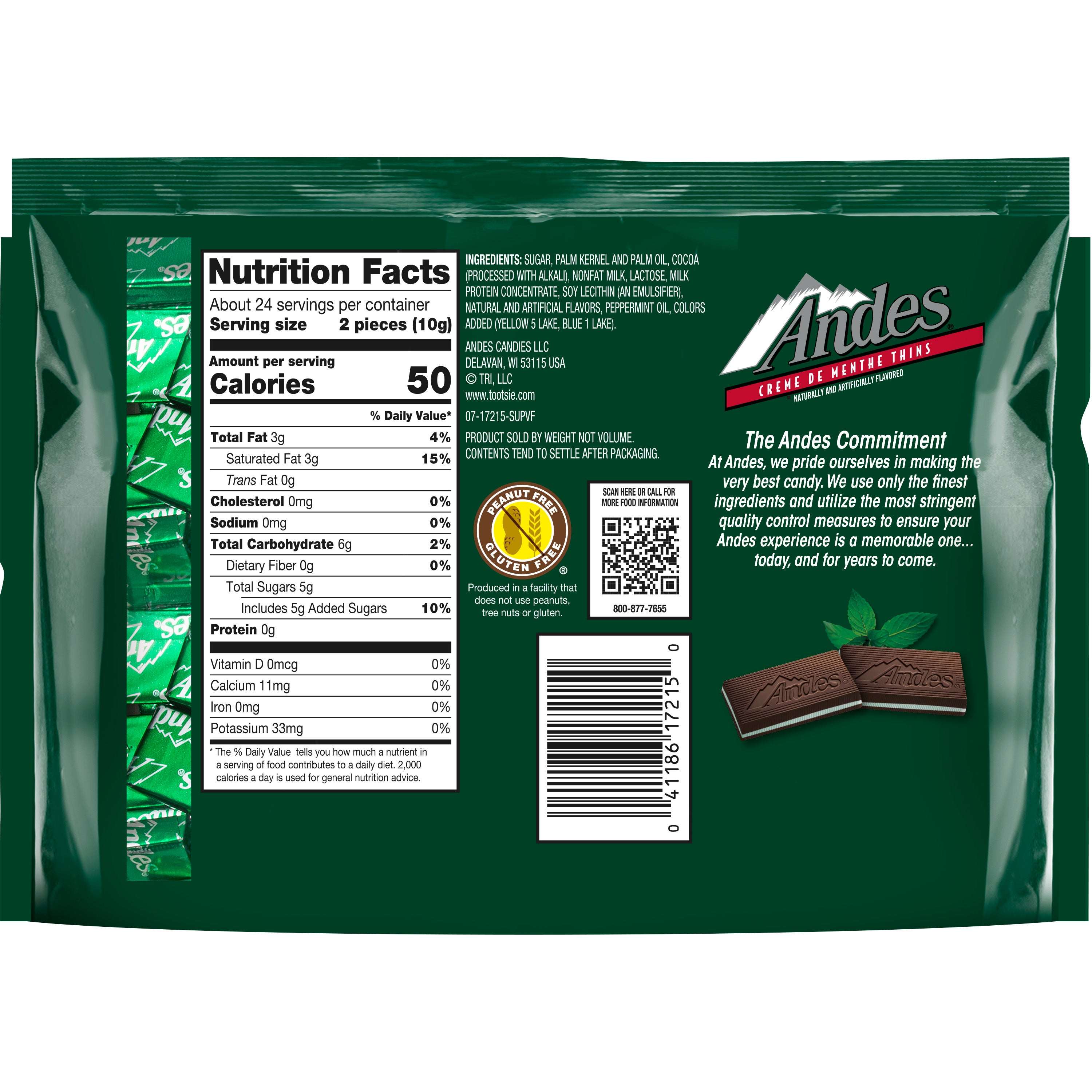 Andes, Crème de Menthe, Mint Chocolate Candy, 8.5 oz
