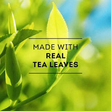 Tea bag carton panel reading made with real tea leaves