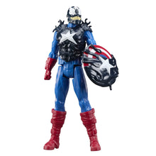 Venomized Captain America action figure holding a round shield