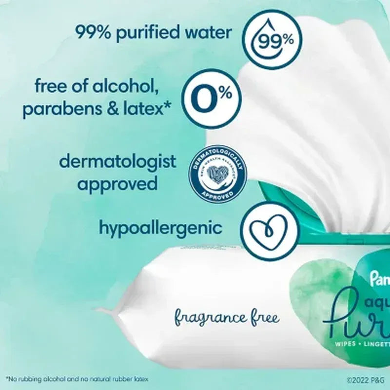 Pampers Aqua Pure Sensitive Baby Wipes, 13 Packs (728 Ct.)