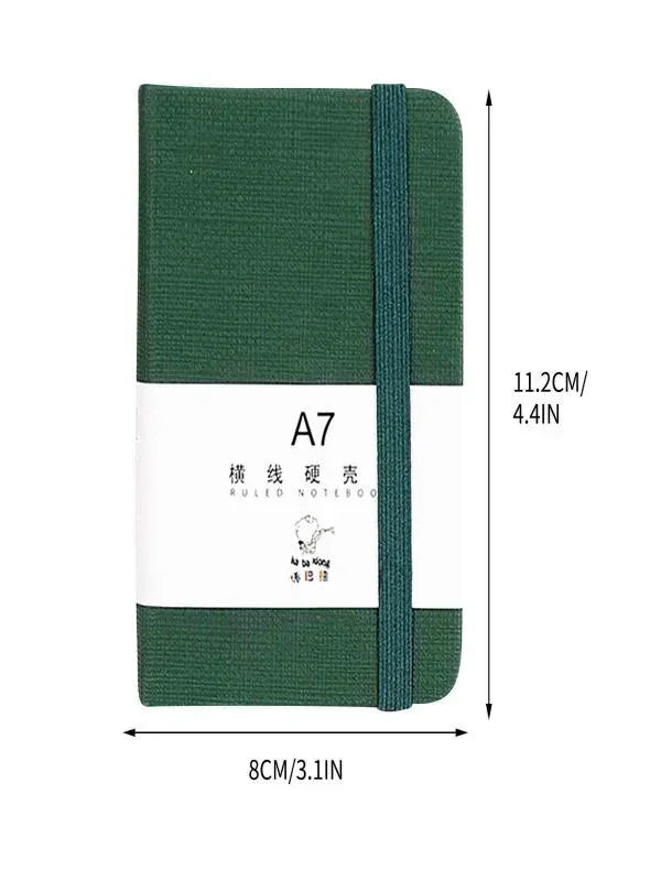 Mouliraty A7 Pocket Notebook for Office and Study, Easy to Carry, Hard Cover, Thick Paper, Green - USA MEGA SHOP