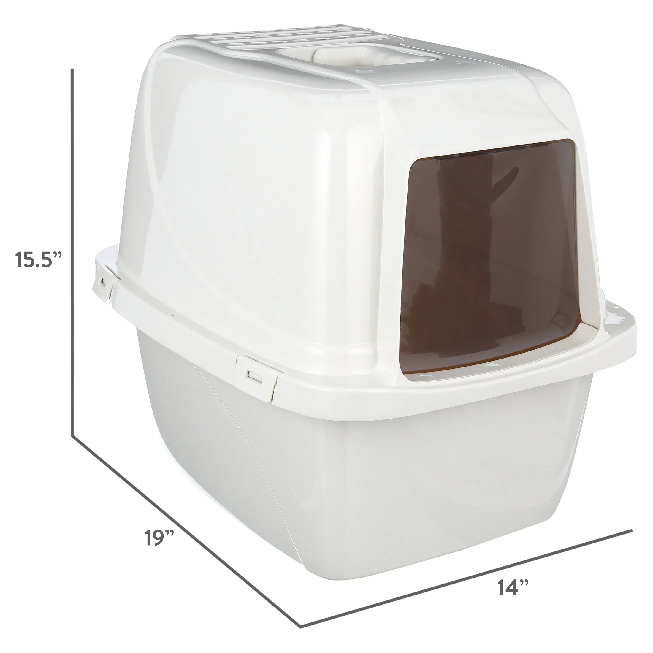 Van Ness Pets Odor Control Large Enclosed Cat Litter Box, Hooded, Pearl - USA MEGA SHOP