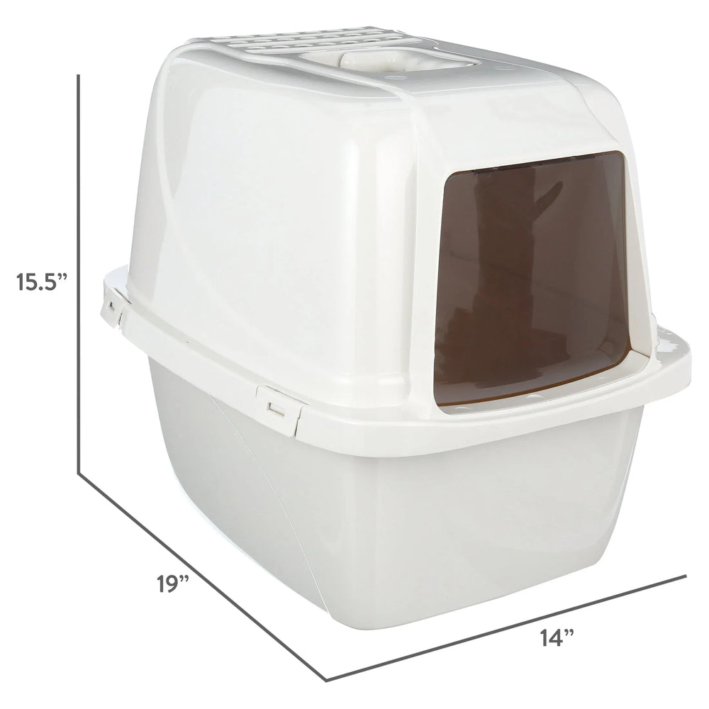 Van Ness Pets Odor Control Large Enclosed Cat Litter Box, Hooded, Pearl - USA MEGA SHOP