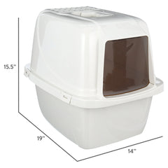 Van Ness Pets Odor Control Large Enclosed Cat Litter Box, Hooded, Pearl - USA MEGA SHOP