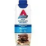 Atkins milk chocolate protein shake bottle with blue cap