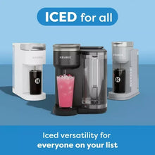 Keurig K-Iced Plus single serve coffee maker shown in multiple colors