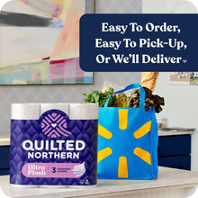 Quilted Northern Ultra Plush 3-ply toilet paper pack with delivery graphic