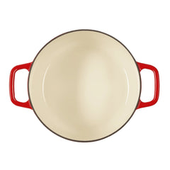 Carote 4.5QT Enamel Cast Iron Dutch Oven, 9.5 Inch Round Soup Pot with Lid, Induction Compatible,Red