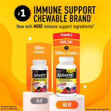 Airborne immune support chewable supplement bottles with vitamin C and zinc