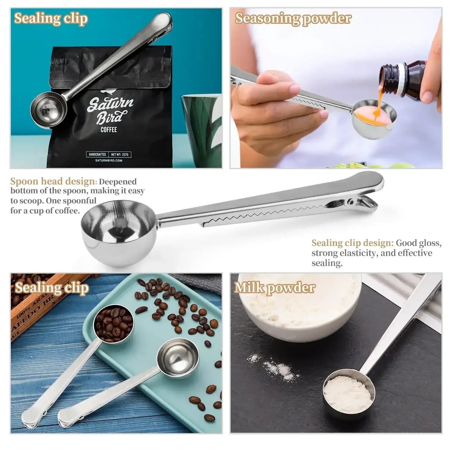 WEPSEN 18-Piece Stainless Steel Measuring Cups and Spoons Set,5 Stainless Steel Nesting Measuring Cups & 6 Spoons,1 Leveler & 5Mini Measuring Spoons,1Tbsp Coffee Scoop with Clip for Cooking & Baking - USA MEGA SHOP