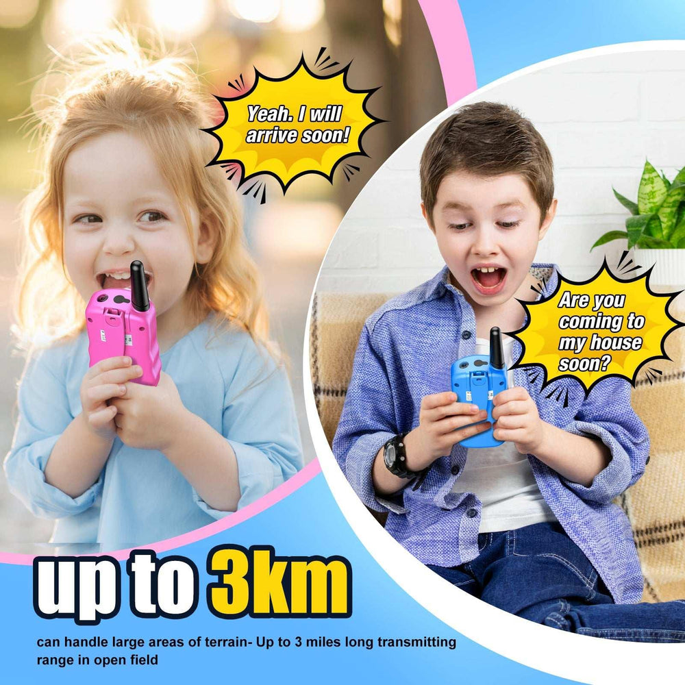 Kids Walkie Talkies 3 Packs, 2 Way Radio, 3 KM Long Range, Clear Sound 22 Channels Indoor Outdoor Toy for Boys Girls 3-12 Years Old Kids Gifts - USA MEGA SHOP