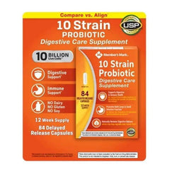 Member'S Mark 10-Strain Probiotic Digestive Care Supplement Capsules (84 Ct.)