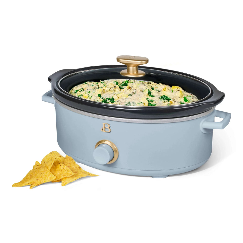 Beautiful 2.5 Qt Dip and Serve Manual Slow Cooker, Cornflower Blue by Drew Barrymore - USA MEGA SHOP