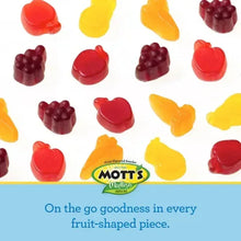 Mott's fruit-shaped snack gummies in red, yellow, orange, and purple