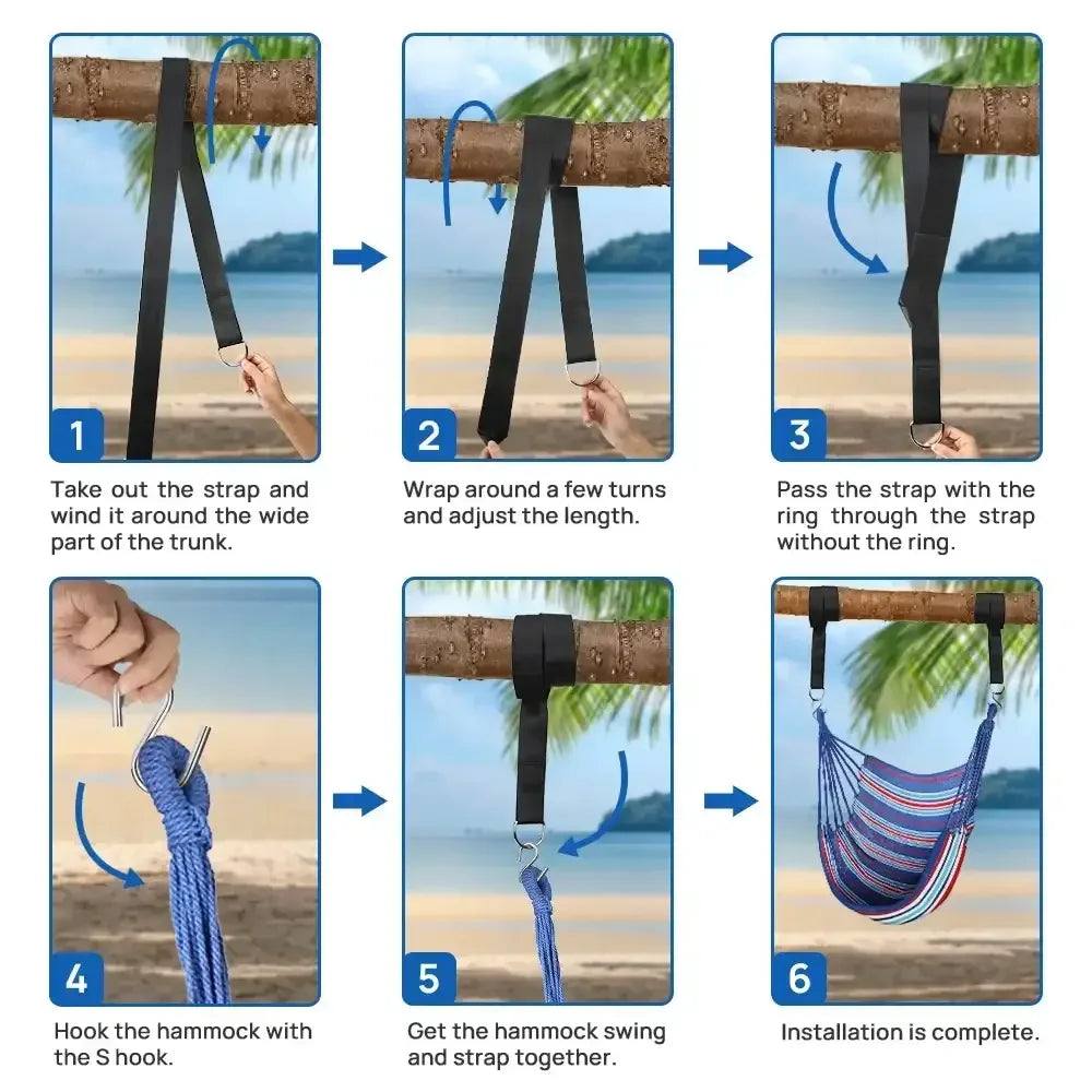 FGY Hammock Chair Swing Portable Canvas Camping Hanging Seat for Outdoor Indoor - USA MEGA SHOP