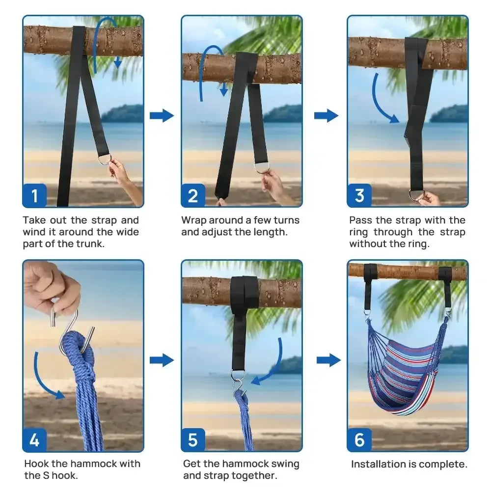 FGY Hammock Chair Swing Portable Canvas Camping Hanging Seat for Outdoor Indoor