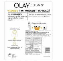 OLAY Ultimate hydrating moisturizer box back with directions, ingredients, and claims