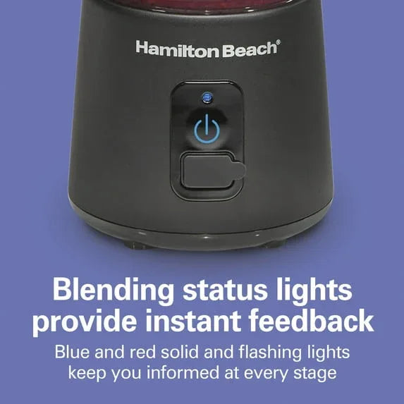 Hamilton Beach Blend Now Portable Personal Blender for Smoothies with Travel Lid, 16 oz, Black - USA MEGA SHOP