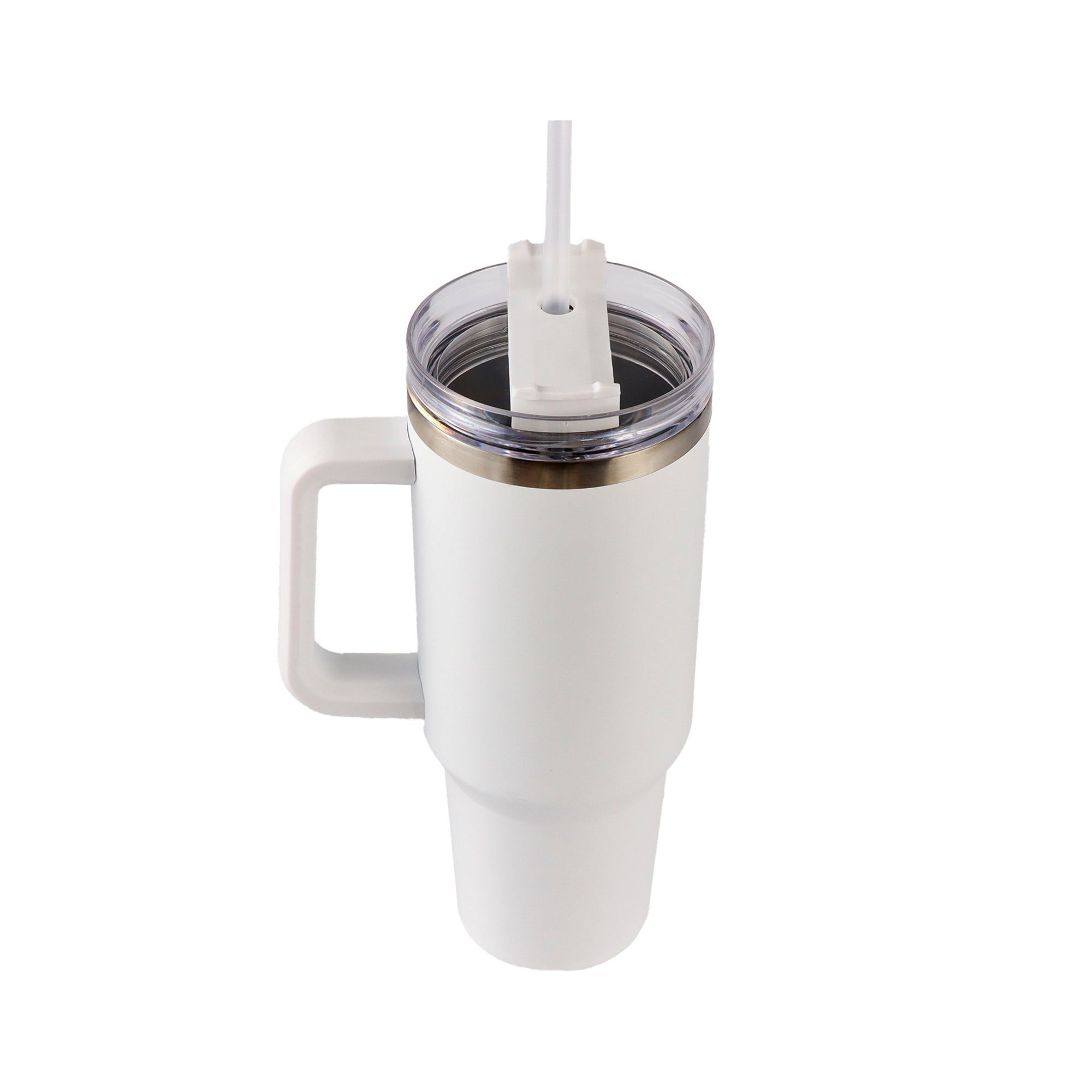 Hello Hobby 40oz Stainless Steel Tumbler with Handle and Lid Straw, Double Wall Insulated, White Blank