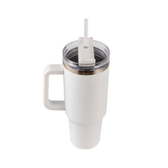 Hello Hobby 40oz Stainless Steel Tumbler with Handle and Lid Straw, Double Wall Insulated, White Blank