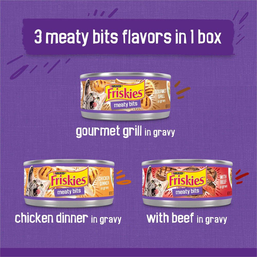 Friskies Gravy Variety Pack, Meaty Bits, Wet Cat Food, 12 Pack, 5.5 oz. Cans - USA MEGA SHOP