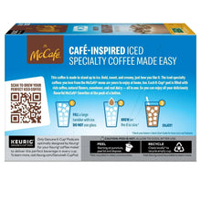 McCafe iced one step mocha frappe K-Cup box back with brewing instructions