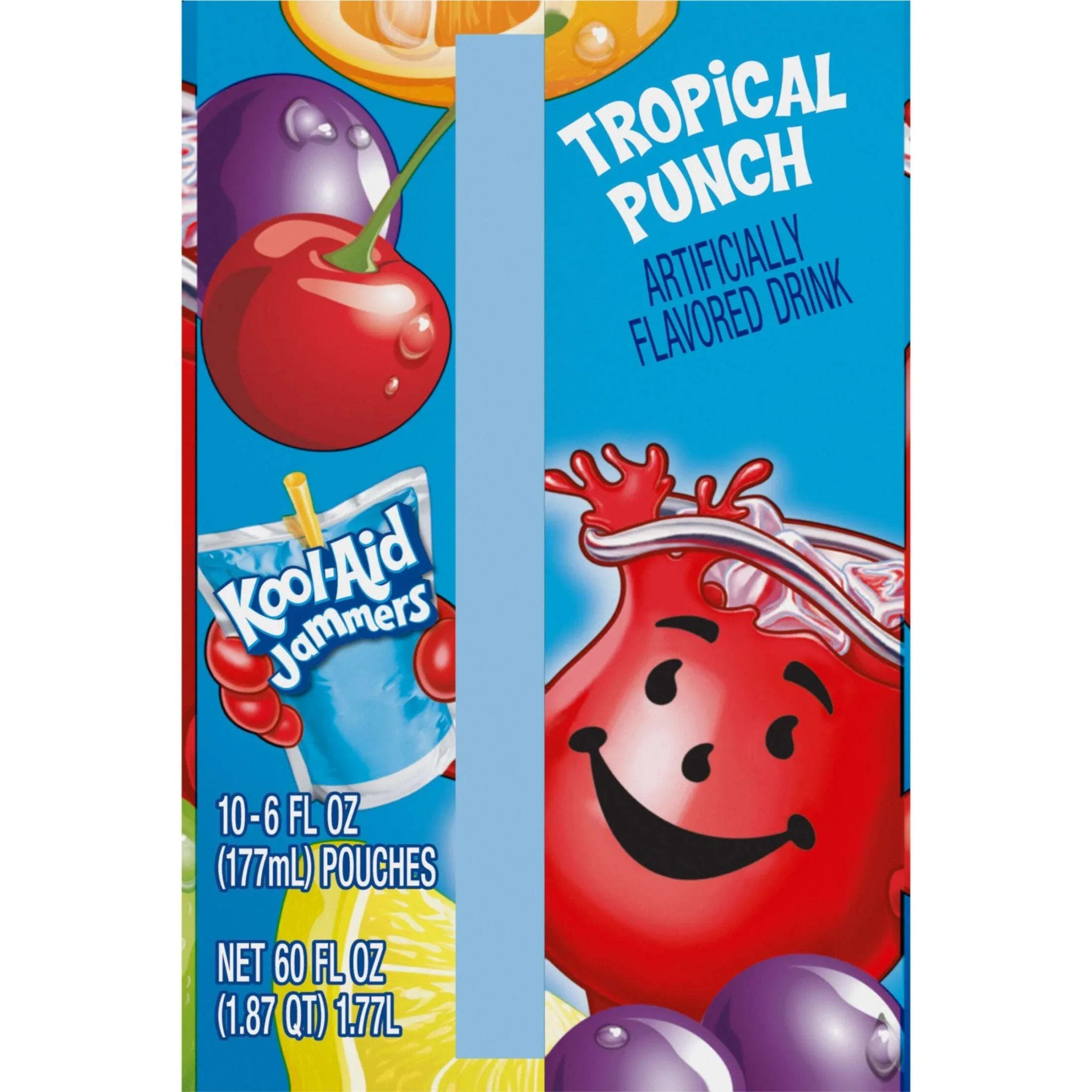 Kool-Aid Jammers Tropical Punch Flavored Drink, 10 ct Box, 6 fl oz Pouches