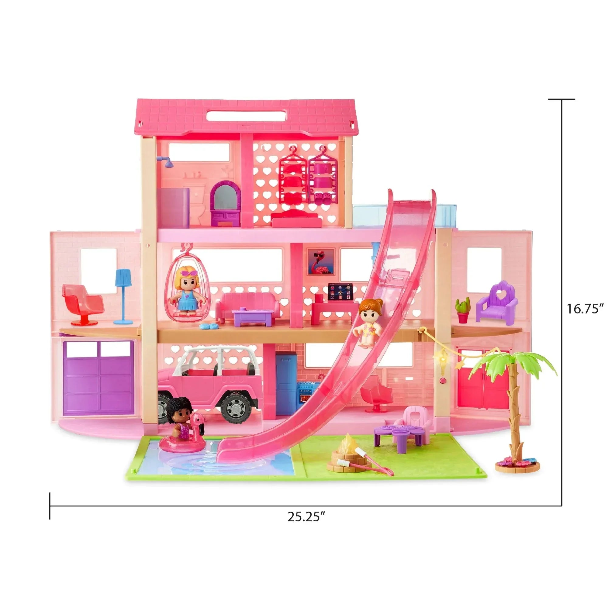Kid Connection Pool Party Dollhouse Playset for Ages 3+, 44 Pieces