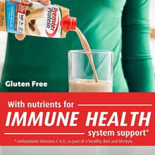 Premier Protein protein shake carton pouring light drink into a glass for immune health