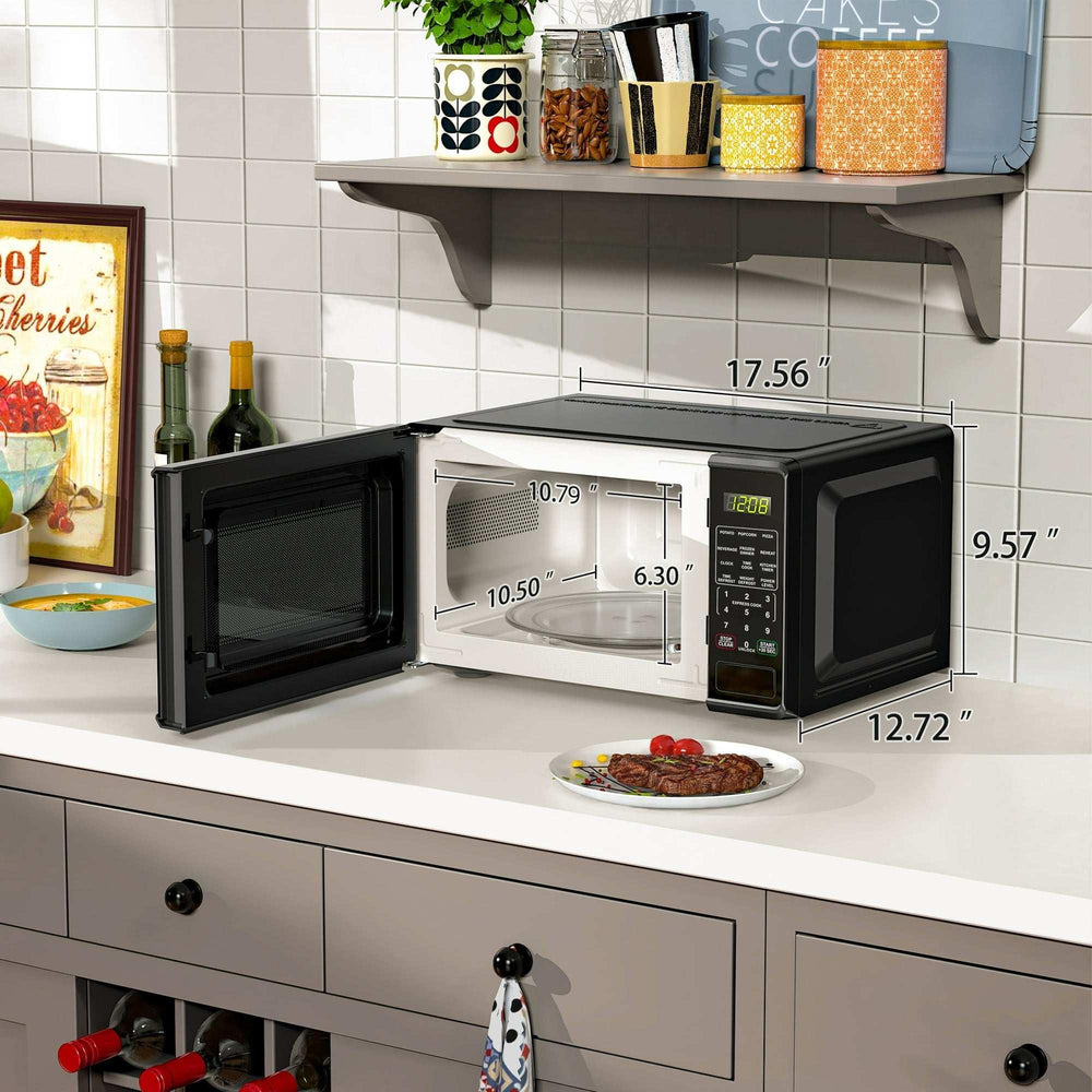 Mainstays 0.7 Cu ft Countertop Microwave Oven, 700 Watts, Black - USA MEGA SHOP