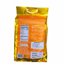 Golden rice bag back with nutrition facts, ingredients list, and cooking method