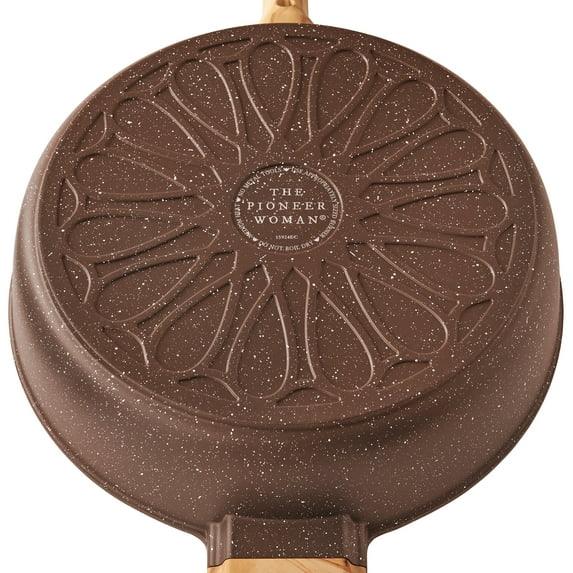 The Pioneer Woman 6-Quart Cast Aluminum Jumbo Cooker Saute Pan, Brown Speckle