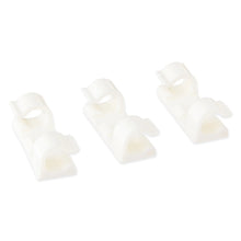 Translucent adhesive cable clips, snap-style holders (3 pack shown)