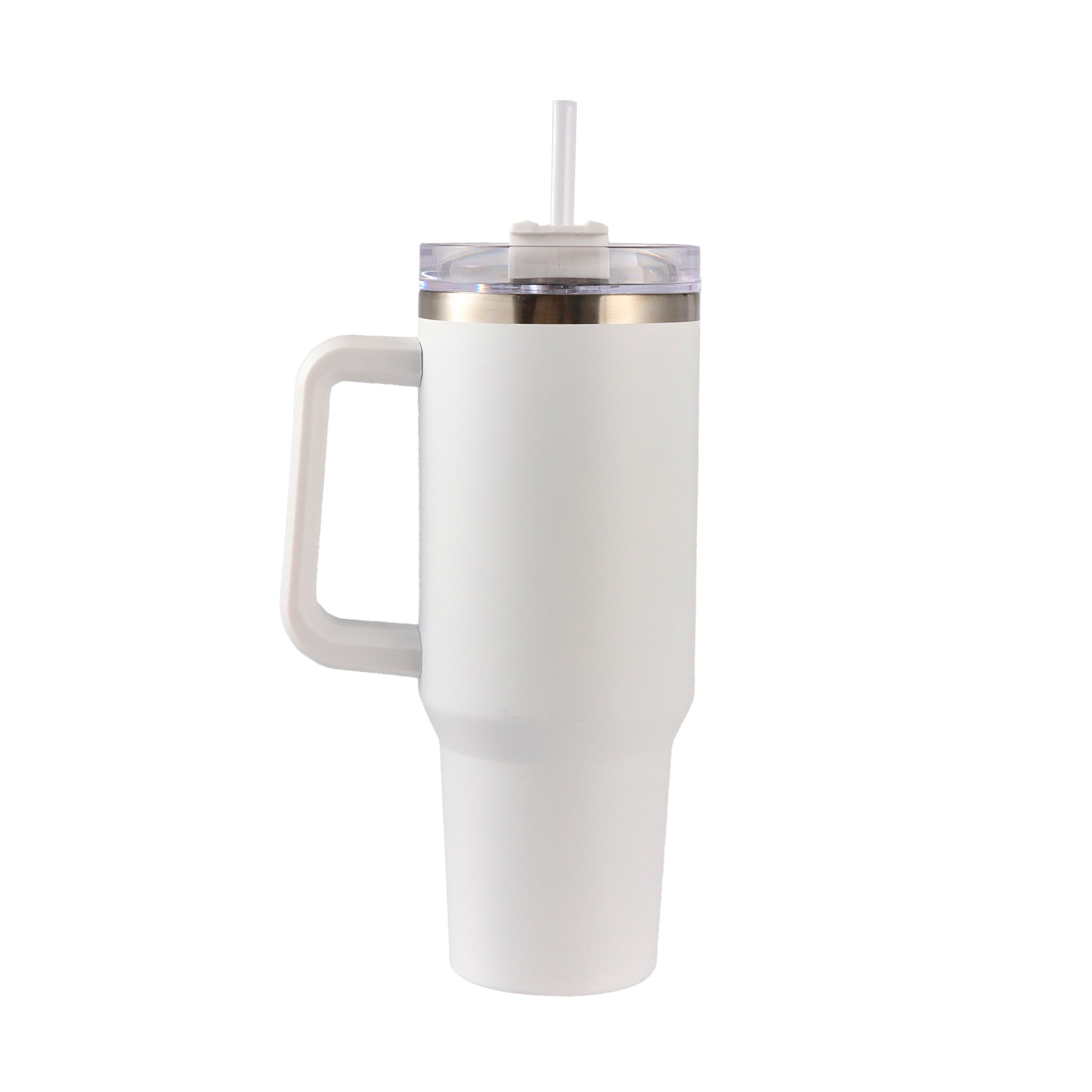 Hello Hobby 40oz Stainless Steel Tumbler with Handle and Lid Straw, Double Wall Insulated, White Blank