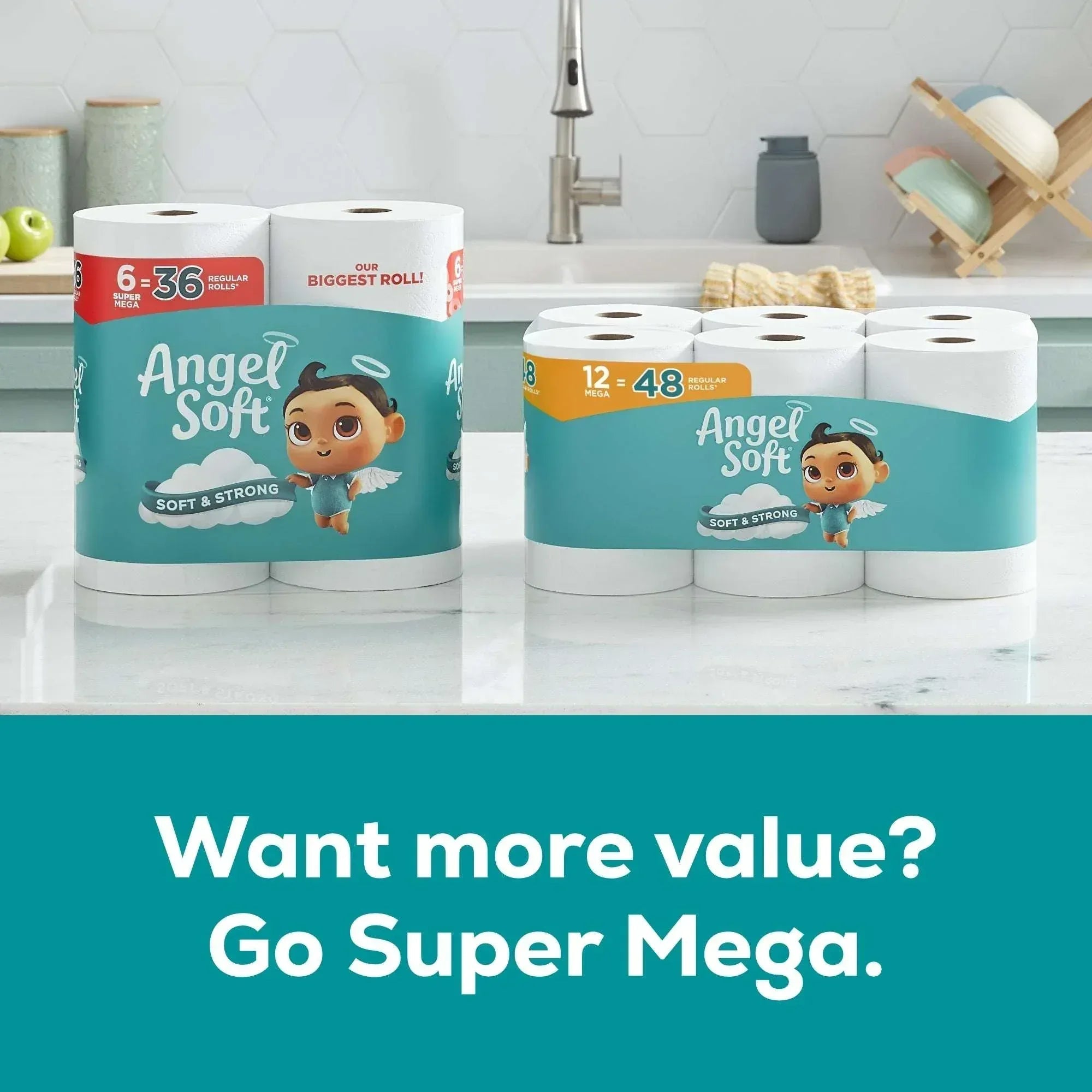 Angel Soft 2-Ply Toilet Paper, 24 Mega Rolls