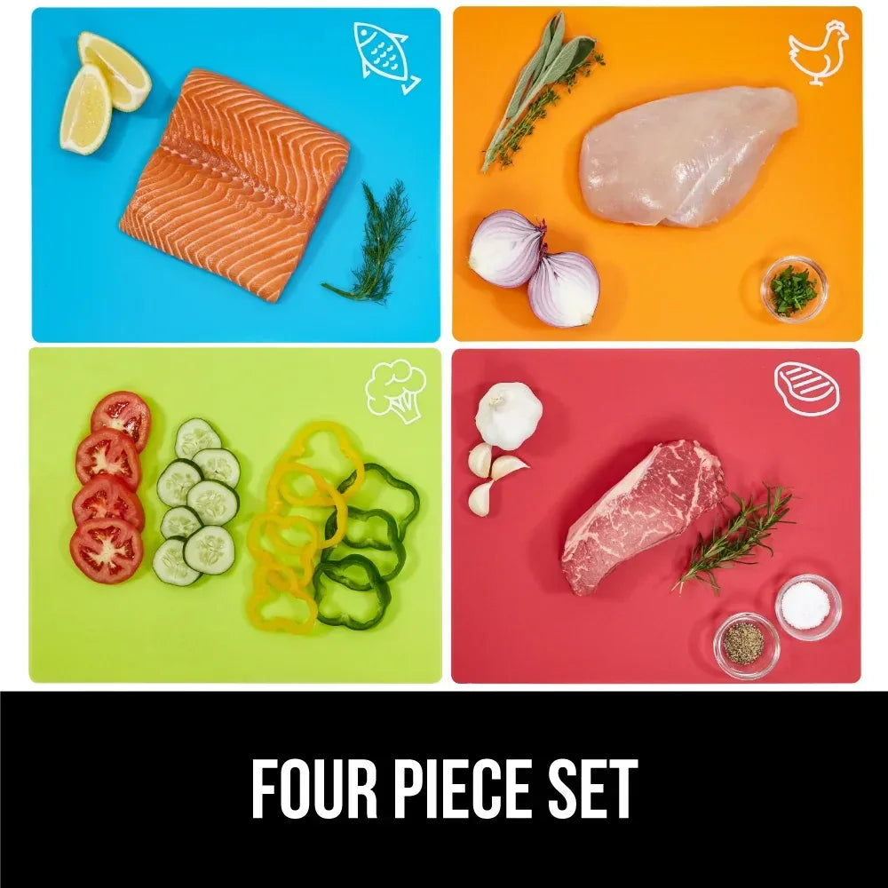 GORILLA GRIP Cutting Board, Flexible, Durable Plastic Chopping Mats, 15x12, Multicolor - USA MEGA SHOP