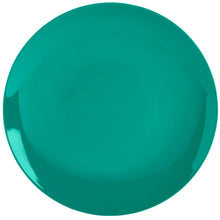 Dark green melamine dinner plate with smooth glossy finish.