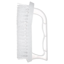White scrub brush head with dense bristles and attached handle