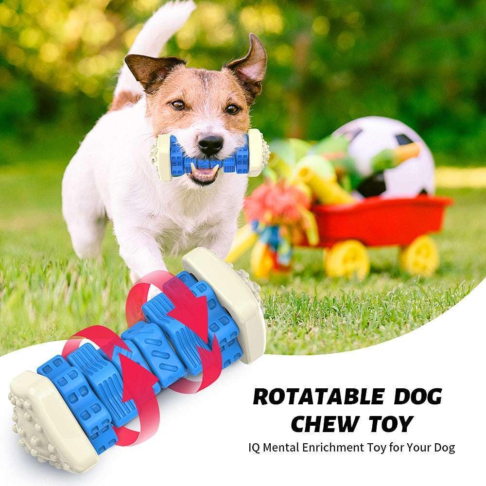 MASBRILL Interactive Dog Chew Toy–Brightly Colored Dog Enrichment Toy for Aggressive Chewers-Blue