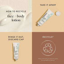 Baby face and body lotion tube with white cap and small tube on hand
