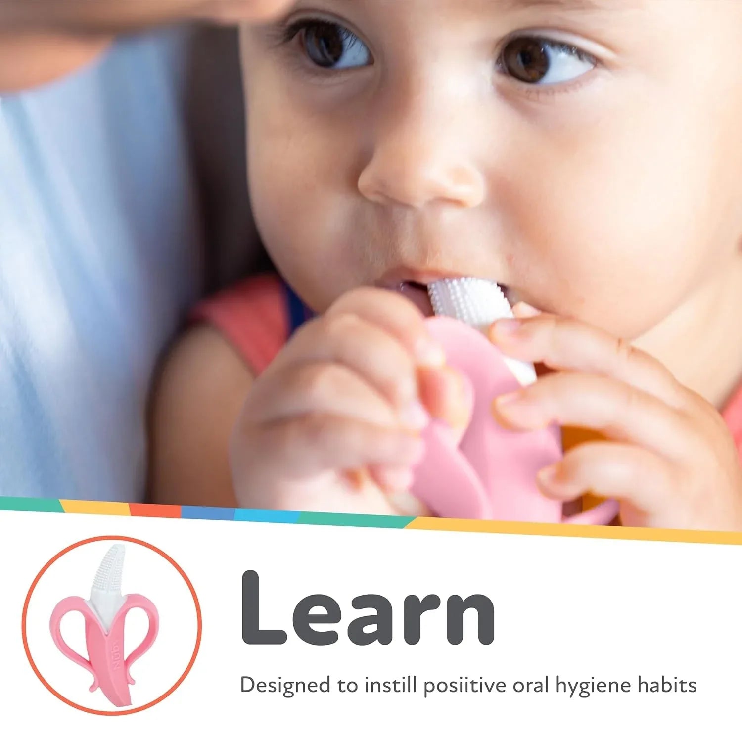 Nuby NanaNubs Banana Massaging Toothbrush for Infants, Pink - USA MEGA SHOP