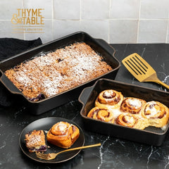 Thyme & Table 2-Piece Ceramic Rectangular Baking Dish Set - Onyx