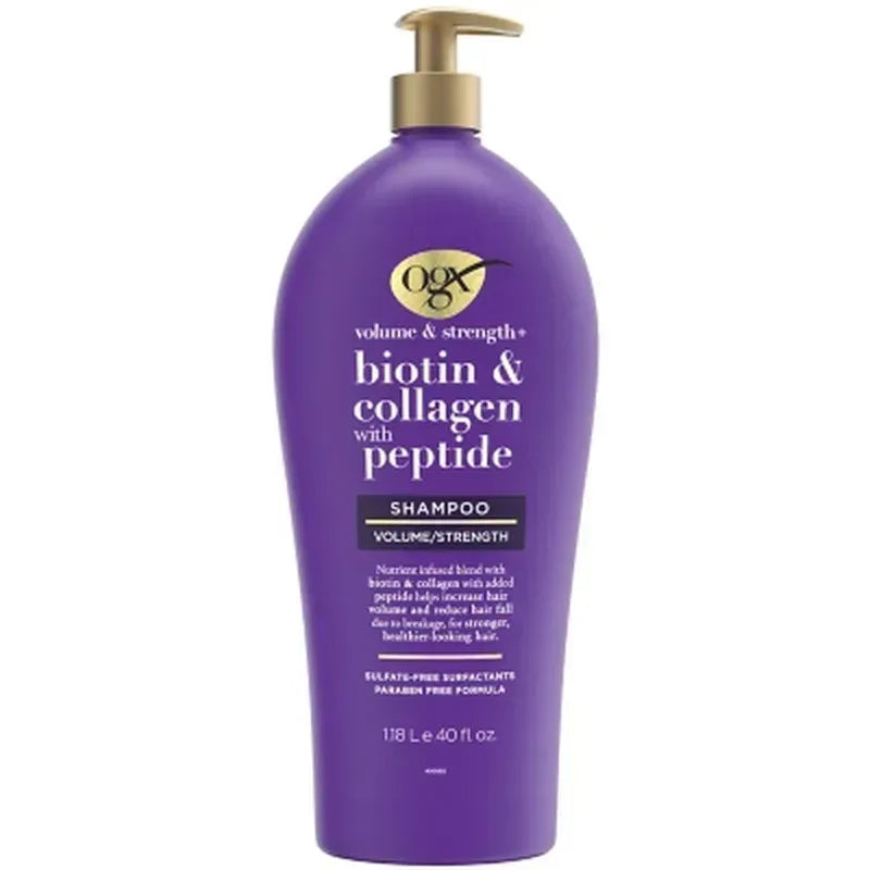 OGX Volume & Strength + Biotin & Collagen with Peptide Shampoo (40 Fl. Oz.)