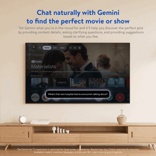 TV screen showing Gemini chat interface for streaming suggestions