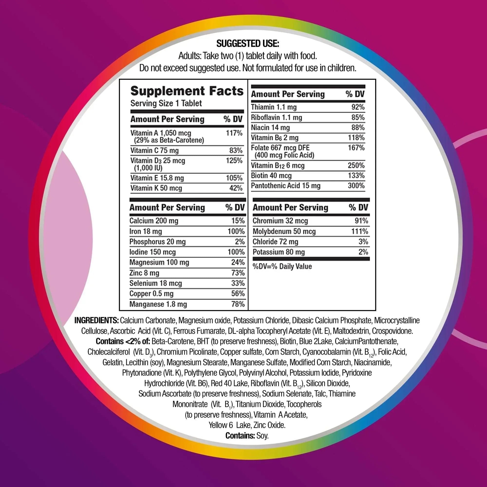 Centrum Women Multivitamin With Vitamins A, B, C, D3 & E With Iron, 100 Count - USA MEGA SHOP