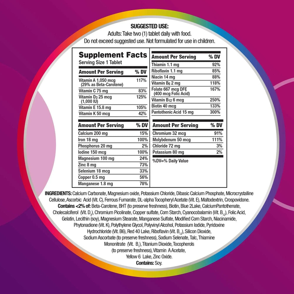 Centrum Women Multivitamin With Vitamins A, B, C, D3 & E With Iron, 100 Count - USA MEGA SHOP