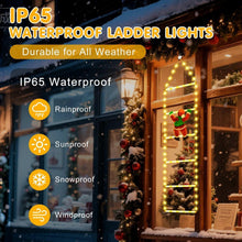 IP65 waterproof ladder LED lights with hanging Santa figure on illuminated frame