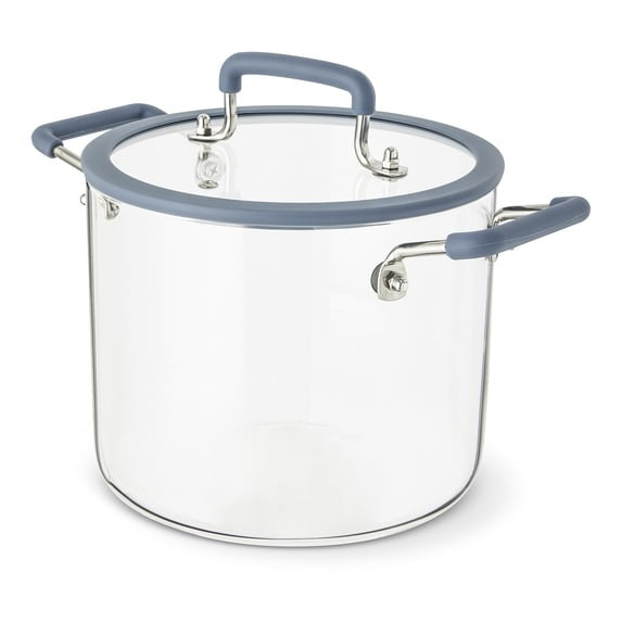 Elements by Thyme & Table 4.5 QT Borosilicate Glass Pot - Blue